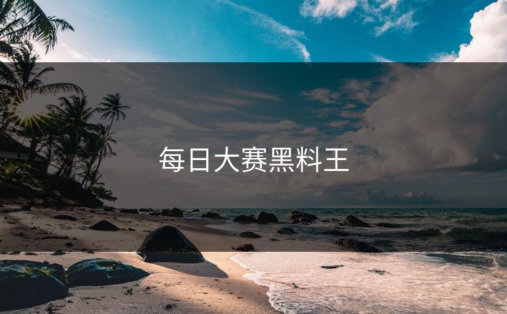 每日大赛黑料王