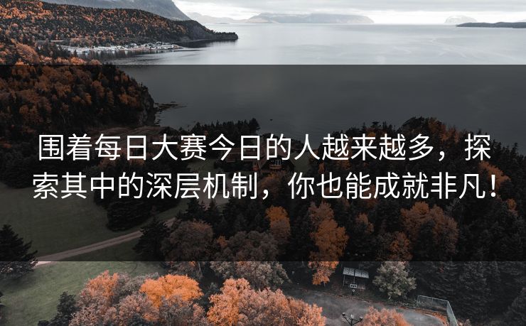 围着每日大赛今日的人越来越多，探索其中的深层机制，你也能成就非凡！