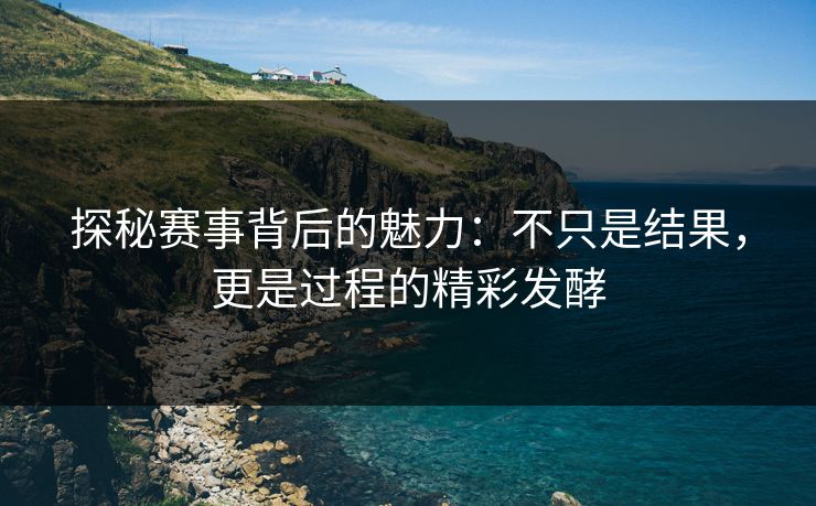探秘赛事背后的魅力：不只是结果，更是过程的精彩发酵